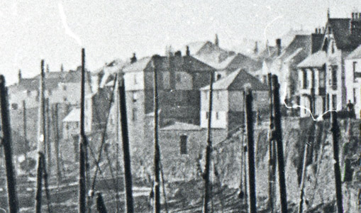 Image Fore Street, Newlyn, in 1884. Thomas Barnes and Sarah Elizabeth (nee Wright)<br>lived here from around the beginning of the 20th century.