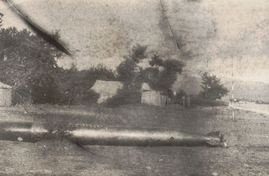 A torpedo from the German submarine UC 37 beached on the shore at Stavros after missing the HMS Abercrombie during World War I.