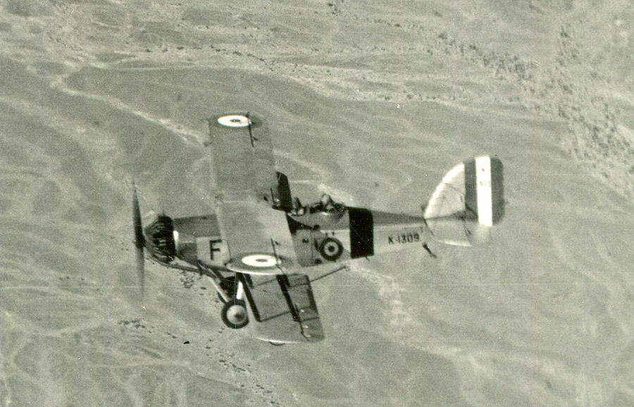Squadron Leader Cyril Ellen in the pilot's cockpit of Westland Wapiti IIA K1309